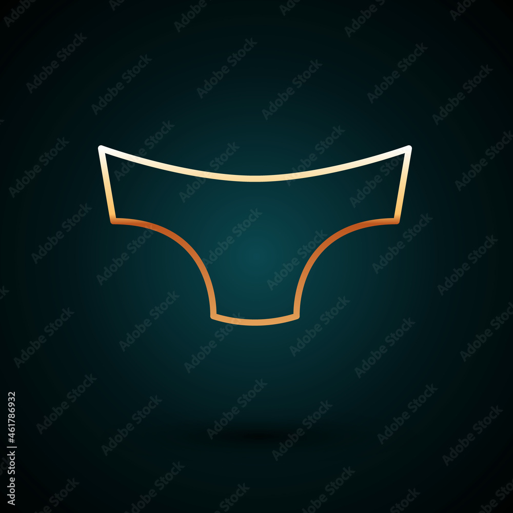 Gold line Men underpants icon isolated on dark blue background. Man underwear. Vector Gold line Men underpants icon isolated on dark blue background. Man underwear. Vector
