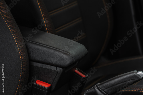 Armrest in the car for driver. Car armrest © Roman