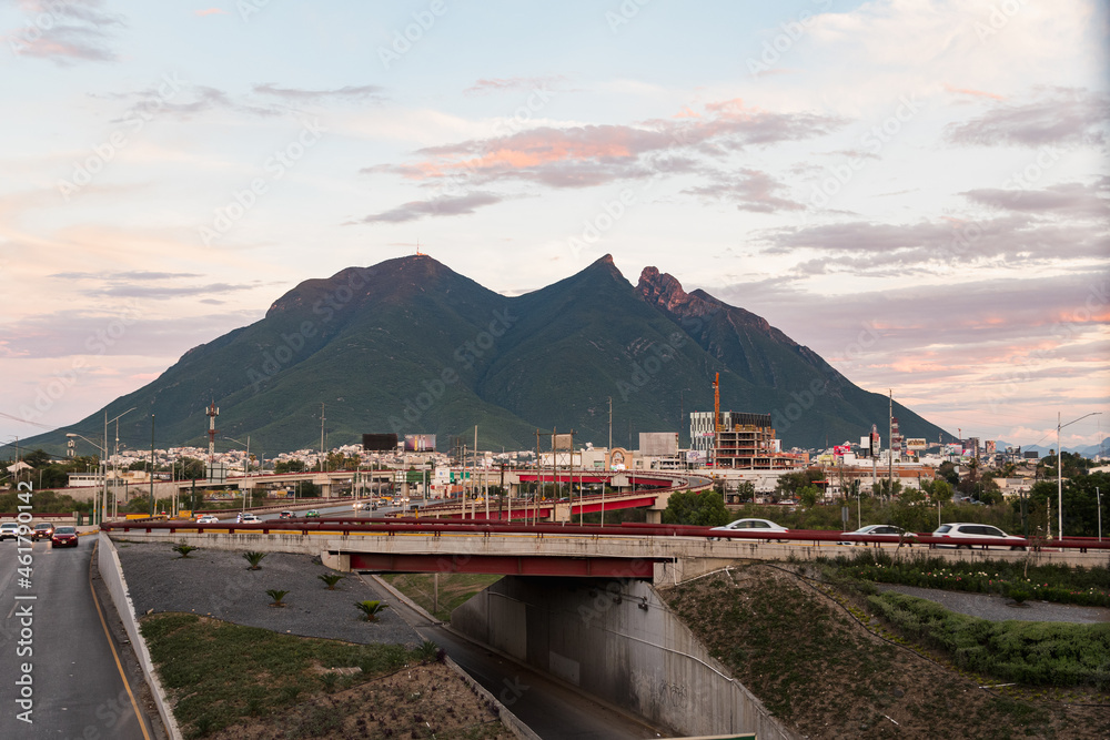 View of Cerro de la Silla (Saddle Mountain), Monterrey, Mexico