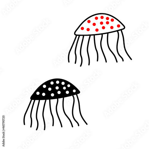 Vector jellyfish in steed doodle
