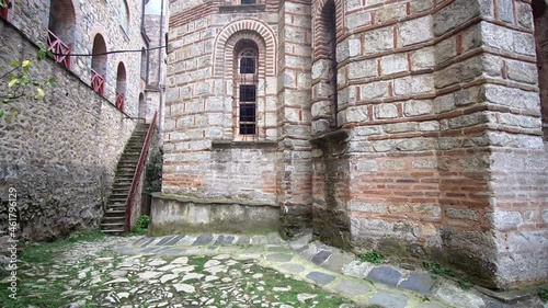 Christian Orthodox Monastery Hilandar. Holy Mount of Athos, Chalkidiki, Greece - republic of monks photo