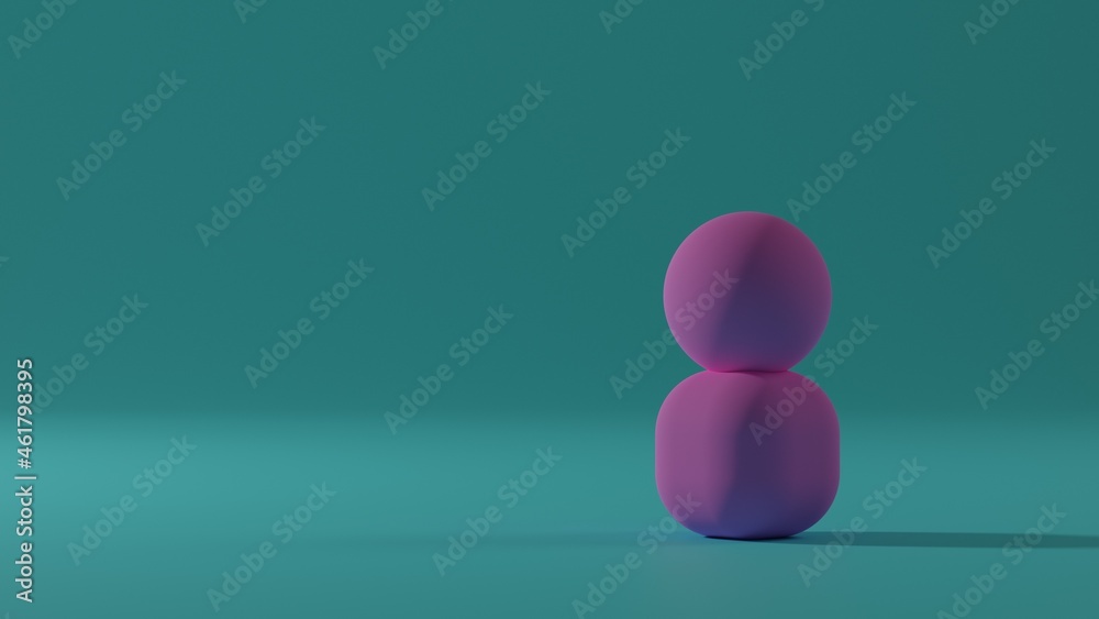 human icon (symbol) - colored (3D image) human icon (symbol) - colored (3D image)