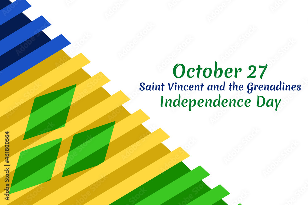 Fototapeta premium October 27, Independence Day of Saint Vincent and the Grenadines vector illustration. Suitable for greeting card, poster and banner.