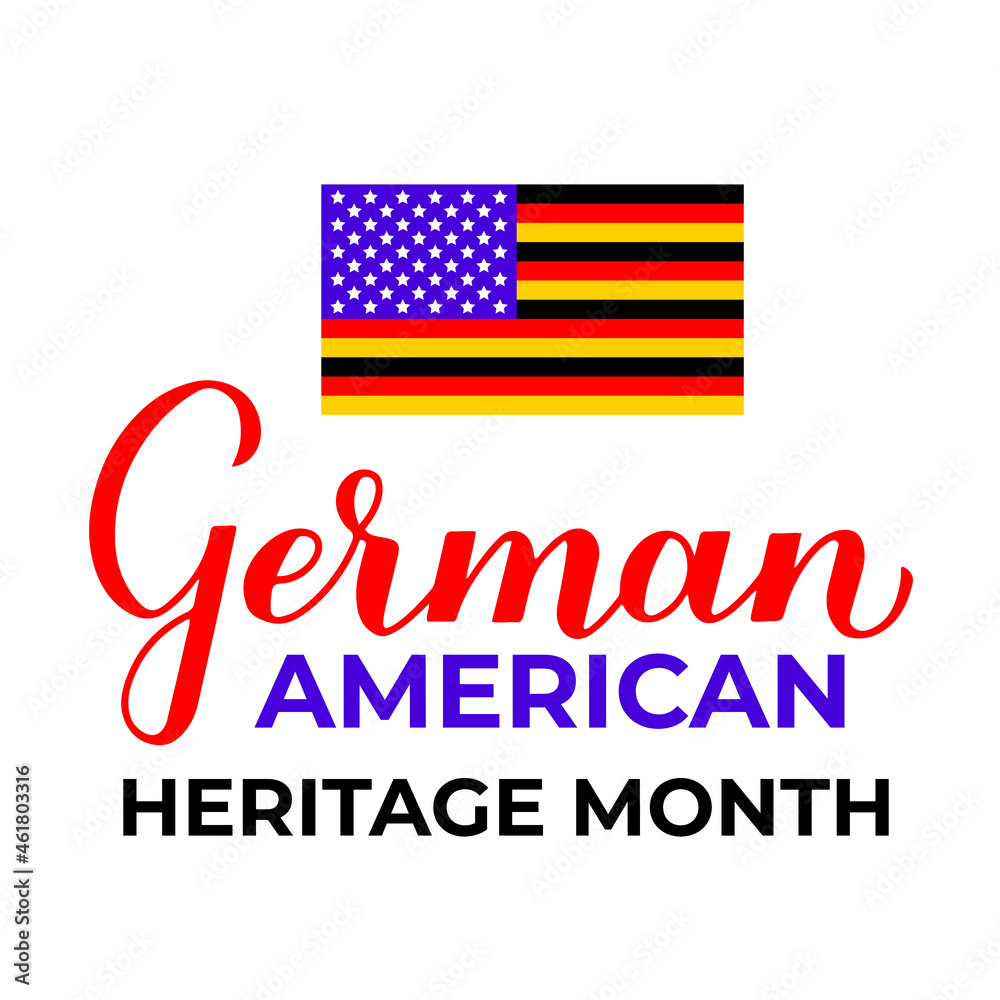 German-American Heritage Month typography poster. Annual event in United States celebrated in October. Vector template for banner, flyer, sticker, etc