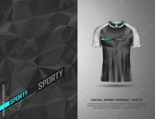 T shirt with texture grunge sports abstract background for extreme jersey team, racing, cycling, football, gaming, backdrop wallpaper