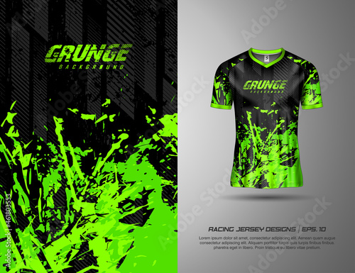 T shirt with texture grunge sports abstract background for extreme jersey team, racing, cycling, football, gaming, backdrop wallpaper photo