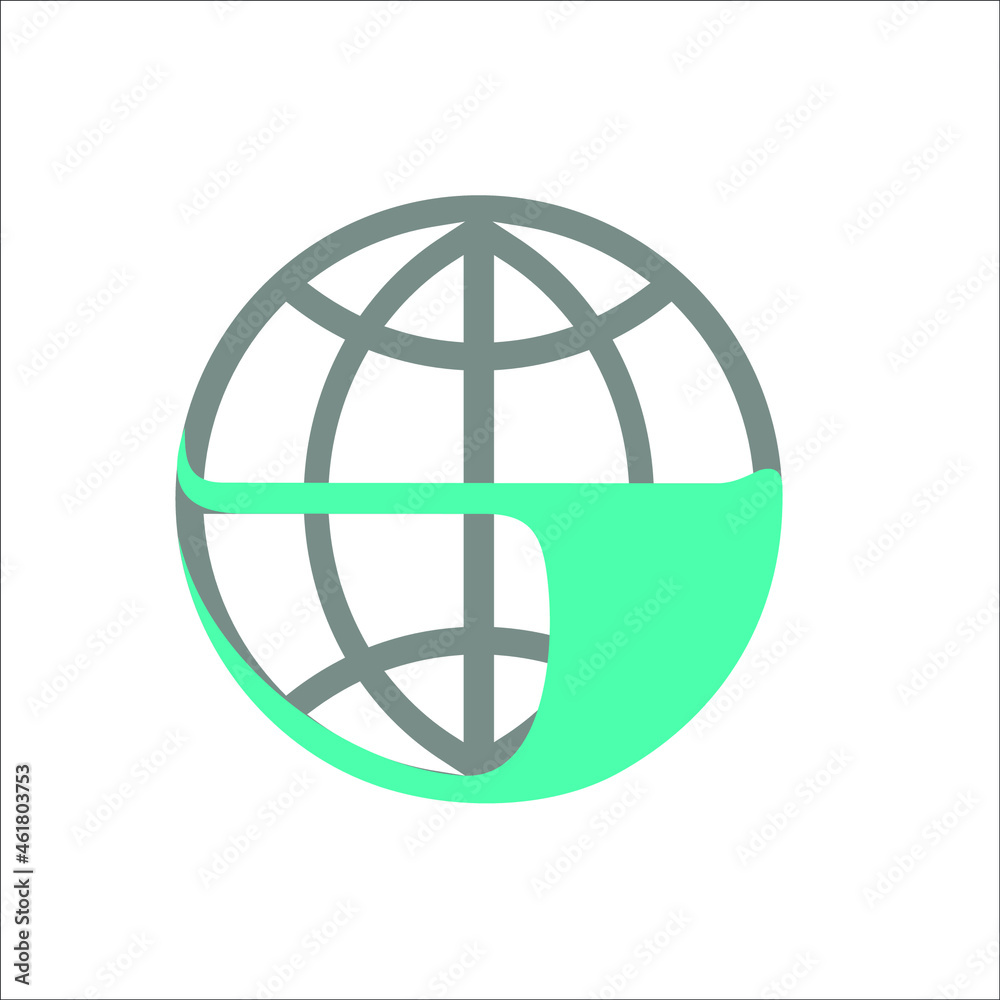globe with mask globe with mask