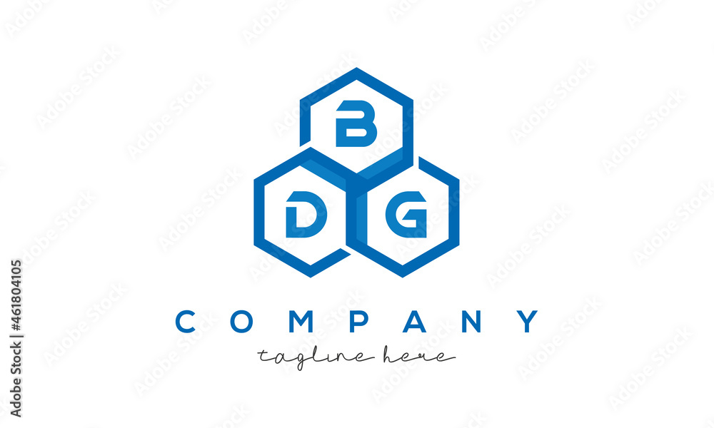 BDG three letters creative polygon hexagon logo BDG three letters creative polygon hexagon logo