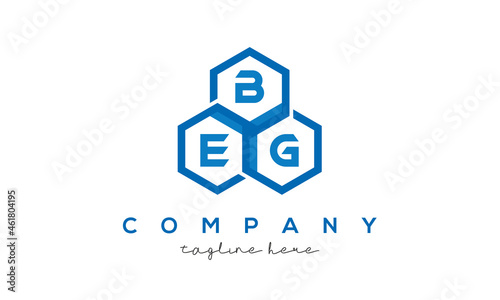BEG three letters creative polygon hexagon logo