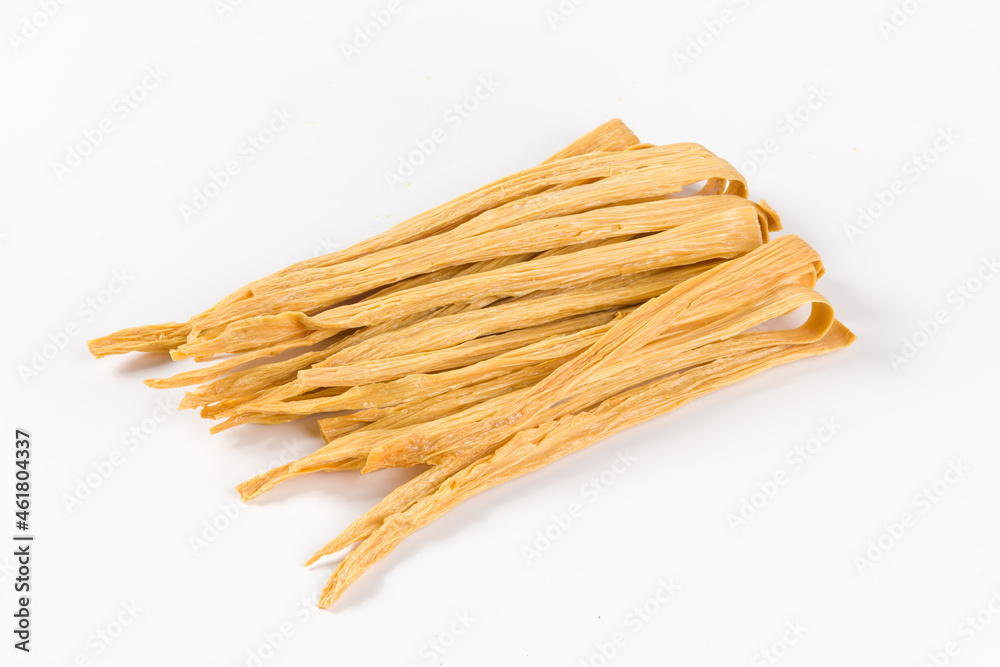 dried beancurd stick isolated on white background