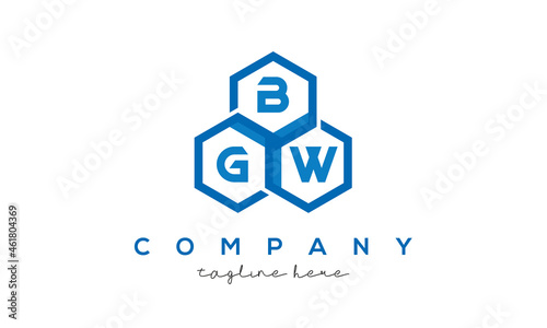 BGW three letters creative polygon hexagon logo