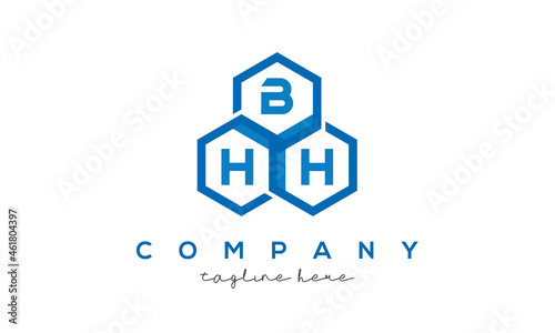 BHH three letters creative polygon hexagon logo