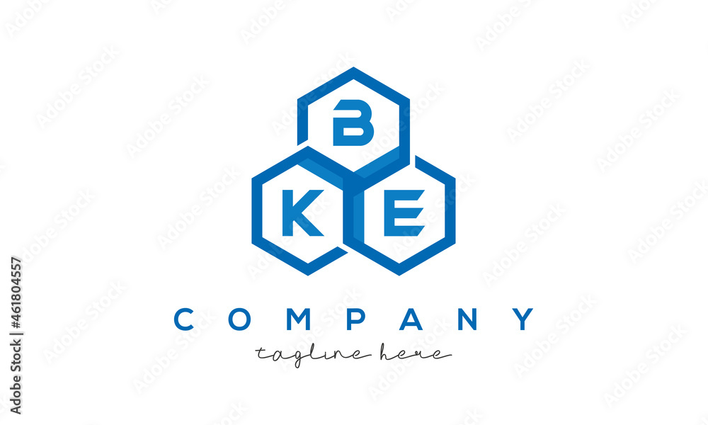 BKE three letters creative polygon hexagon logo