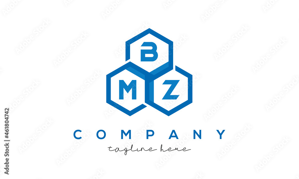 BMZ three letters creative polygon hexagon logo BMZ three letters creative polygon hexagon logo