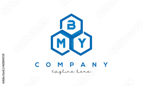 BMY three letters creative polygon hexagon logo