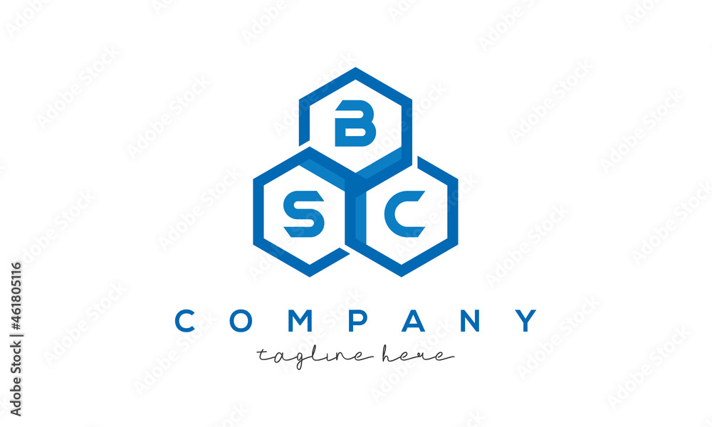 BSC three letters creative polygon hexagon logo BSC three letters creative polygon hexagon logo