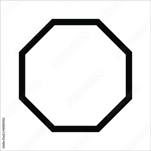 octagon shapes with outlines and fill colors, fields for logos or symbols, math teaching pictures.