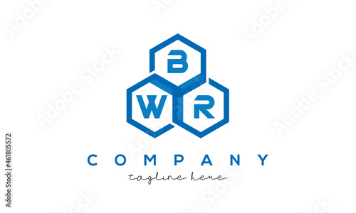 BWR three letters creative polygon hexagon logo