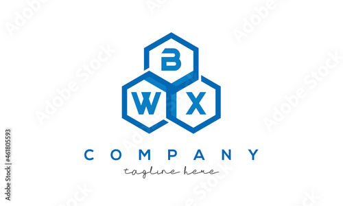 BWX three letters creative polygon hexagon logo