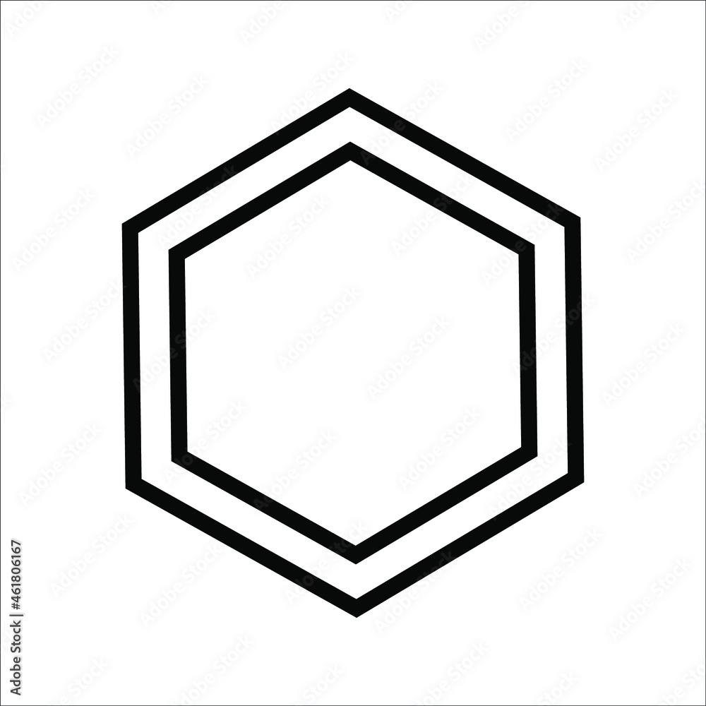 Hexagon shape element icon outline black Hexagon shape element icon outline black