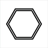 Hexagon shape element icon outline black