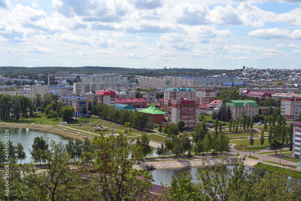 RUSSIA-TATARSTAN 2012: Top view of the city of Leninogorsk. Urban landscape