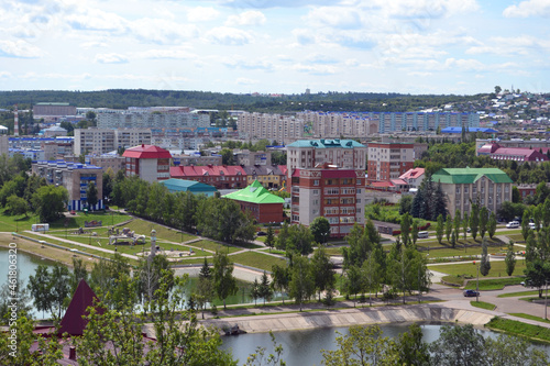 RUSSIA-TATARSTAN 2012: Top view of the city of Leninogorsk. Urban landscape