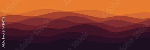 sunset wave pattern vector illustration good for web banner, ads banner, tourism banner, wallpaper, background template, and adventure design backdrop 