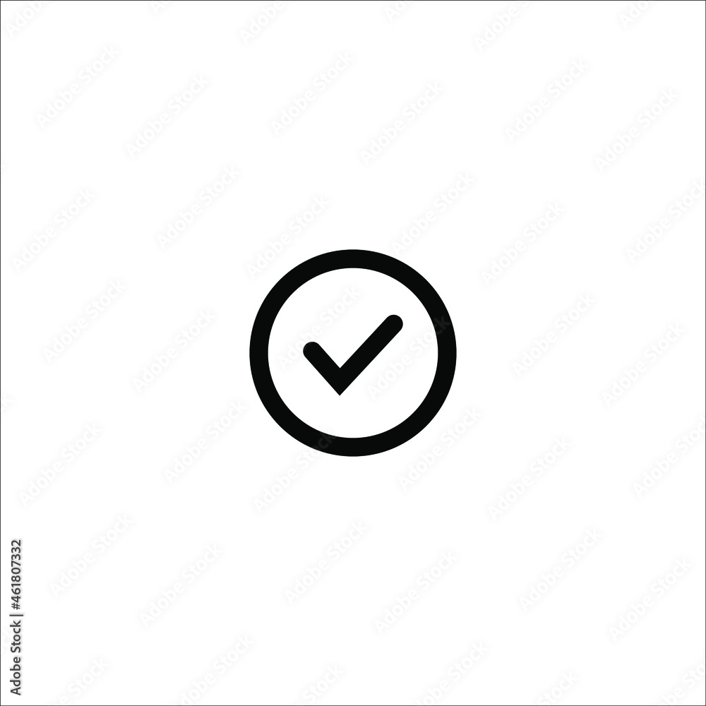 Chek, ok, yes icon approved vector illustration. Check mark icon on white background. Vector illustration Chek, ok, yes icon approved vector illustration. Check mark icon on white background. Vector illustration
