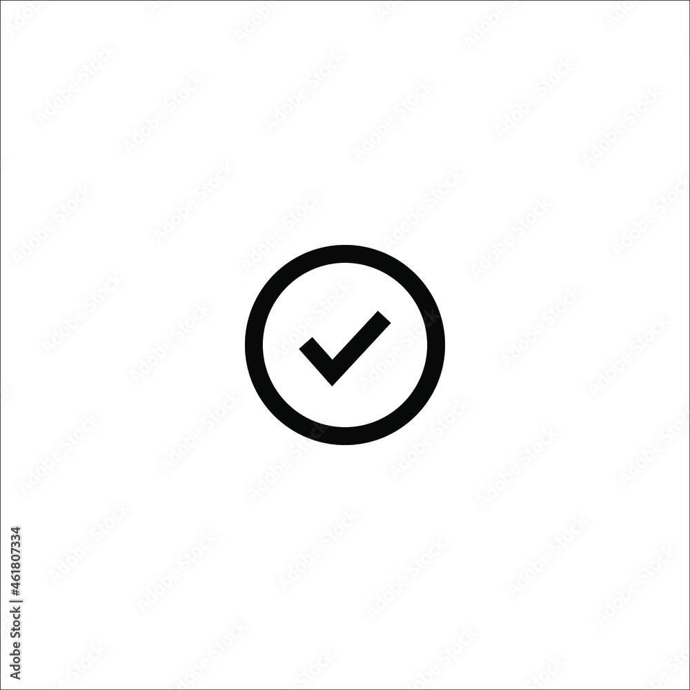 Chek, ok, yes icon approved vector illustration. Check mark icon on white background. Vector illustration Chek, ok, yes icon approved vector illustration. Check mark icon on white background. Vector illustration