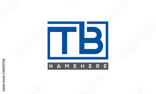 TB Letters Logo With Rectangle Logo Vector