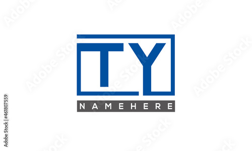 TY Letters Logo With Rectangle Logo Vector