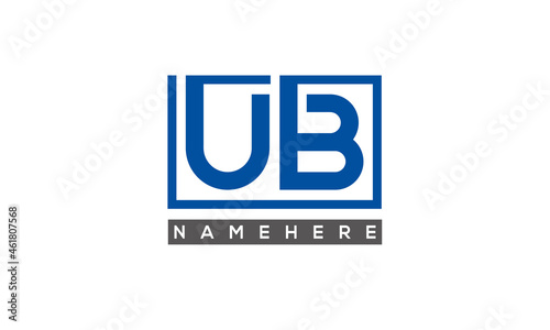 UB Letters Logo With Rectangle Logo Vector