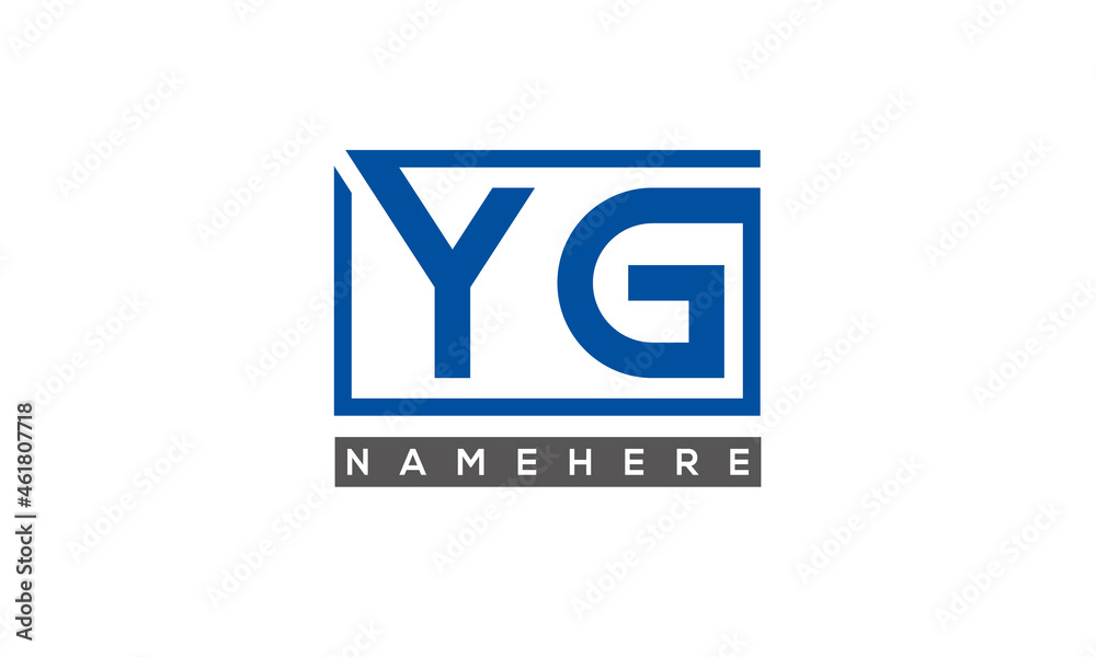 YG Letters Logo With Rectangle Logo Vector YG Letters Logo With Rectangle Logo Vector