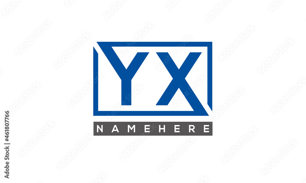 YX Letters Logo With Rectangle Logo Vector YX Letters Logo With Rectangle Logo Vector