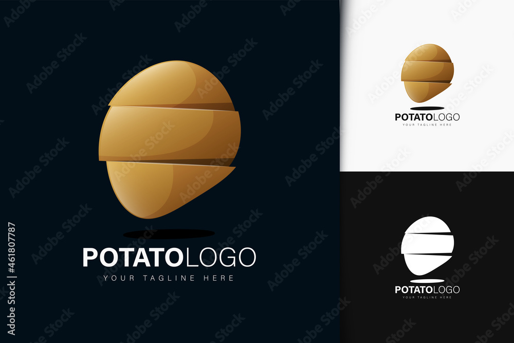 Potato logo design with gradient