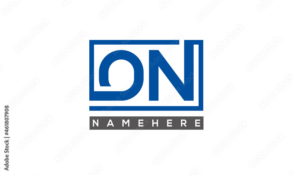 ON Letters Logo With Rectangle Logo Vector ON Letters Logo With Rectangle Logo Vector
