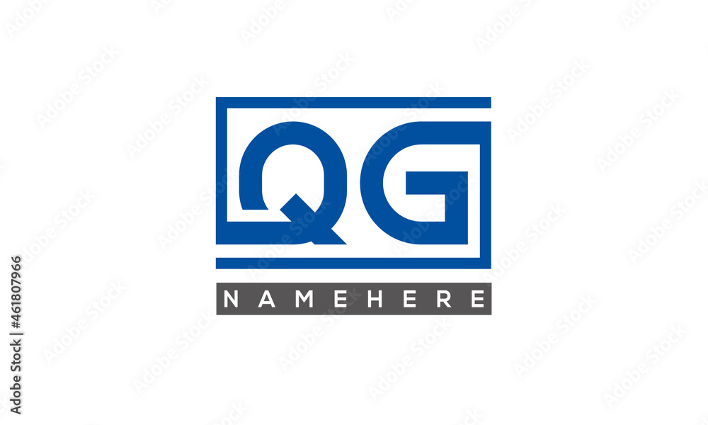 QG Letters Logo With Rectangle Logo Vector QG Letters Logo With Rectangle Logo Vector