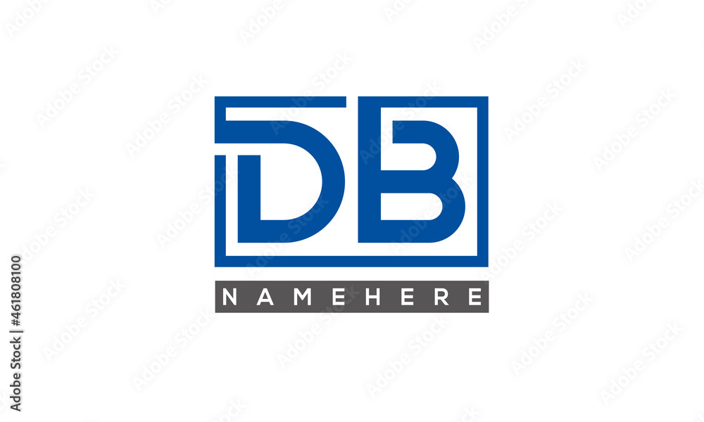 DB Letters Logo With Rectangle Logo Vector DB Letters Logo With Rectangle Logo Vector