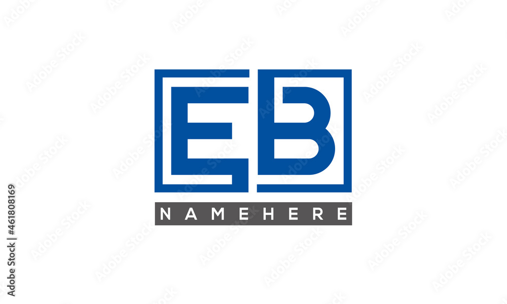 EB Letters Logo With Rectangle Logo Vector