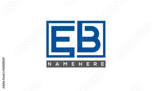 EB Letters Logo With Rectangle Logo Vector