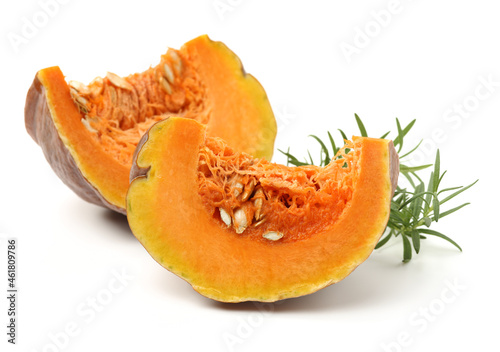 pumpkin slices isolated on the white background .