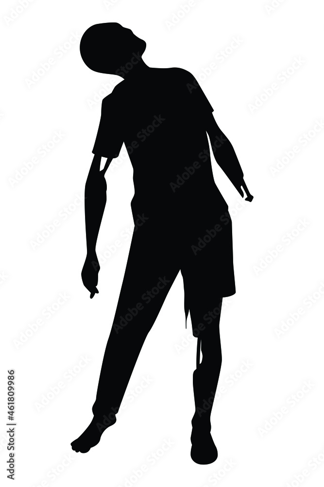 Zombie silhouette vector on white background, ghost or devil in Halloween day. Zombie silhouette vector on white background, ghost or devil in Halloween day.