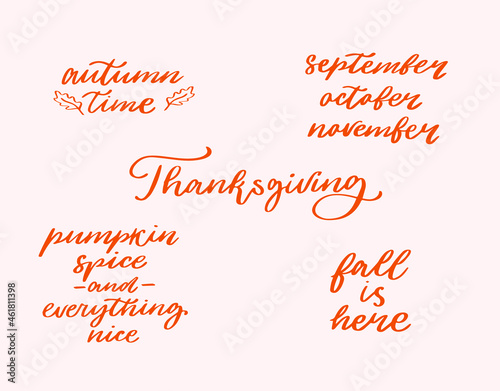 Autumn lettering set