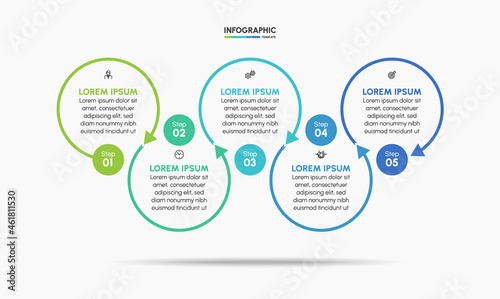 Business infographic timeline icons designed for abstract background template