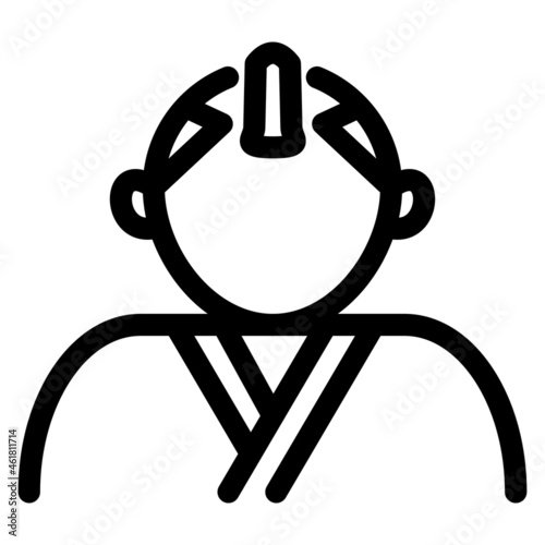 武士　侍　線画　ベクターイラスト