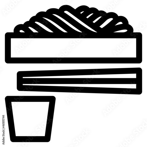 ざる蕎麦　線画　ベクターイラスト