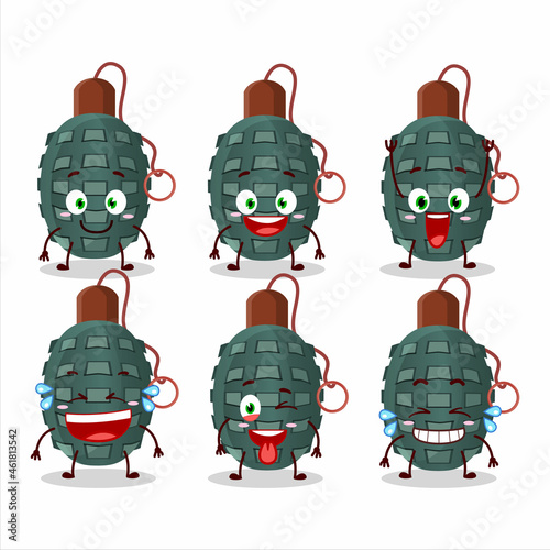 Cartoon character of granade firecracker with smile expression