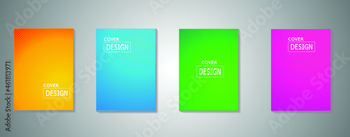 Book Cover set gradient style vector art.