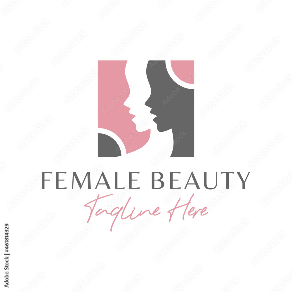 women beauty salon inspiration illustration logo